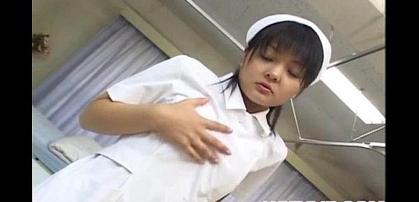  Miku Hoshino nurse sucks dildo she fucks with